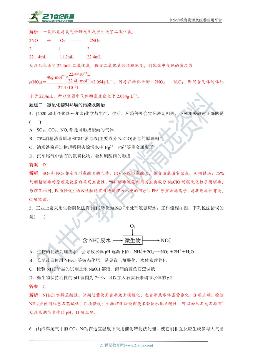 【备考2022】高考化学一轮复习第12讲N及其化合物考点一N及其化合物的性质（解析版）