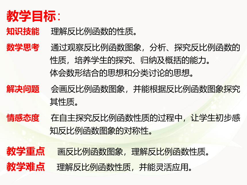 北师大版九年级数学上册6.2 反比例函数的图象与性质课件(共17张PPT)