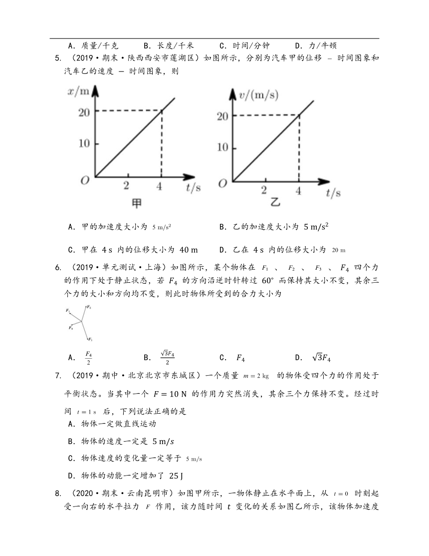 2020-2021学年粤教版物理必修第一册综合检测卷（一）(word版含答案解析）