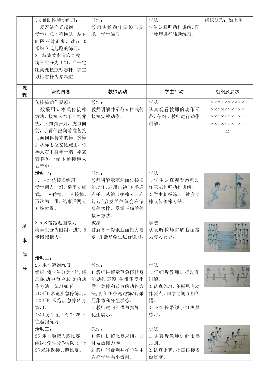 2022年新课标人教版四年级上册课件-25米往返接力跑（表格式）