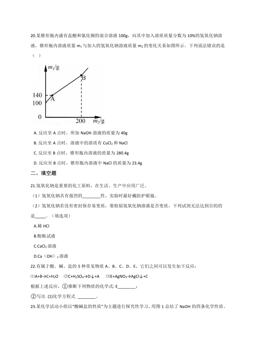 2.3重要的碱—华东师大版九年级科学上册同步测验（含解析）