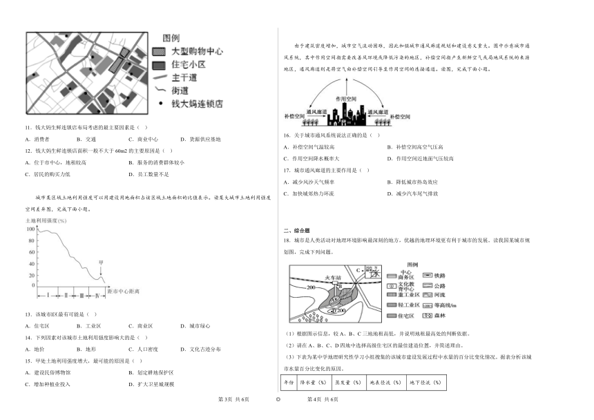 第二单元乡村与城镇单元练习（含解析）