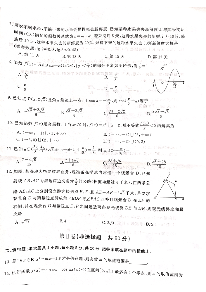 全国百所名校2022届高三上学期大联考调研试卷（二）文科数学试题（PDF版无答案）