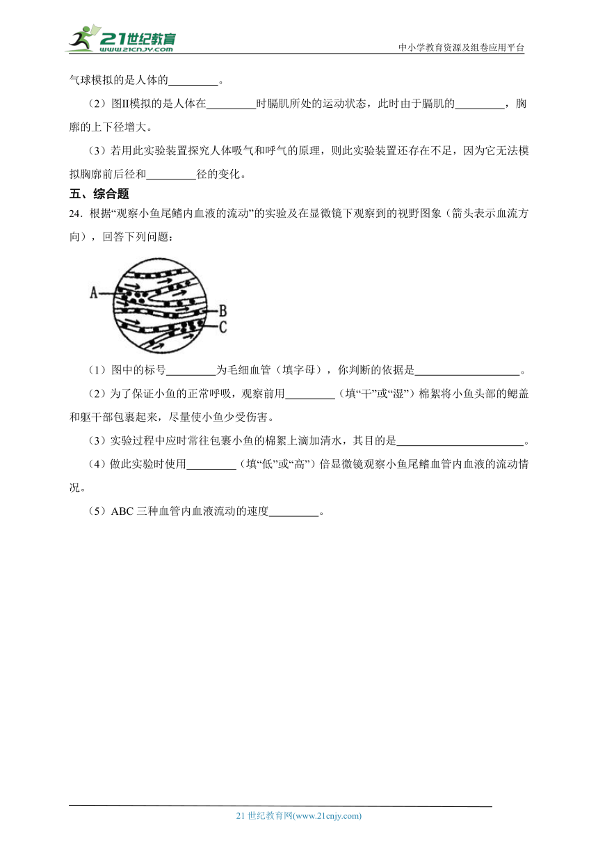 河南省南阳市西峡县2023年春期七下生物期中测试题（含解析）
