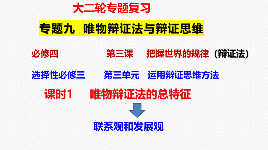 专题九课时1唯物辩证法的总特征-2024年高考政治二轮专题复习课件(共26张PPT)（统编版必修四）