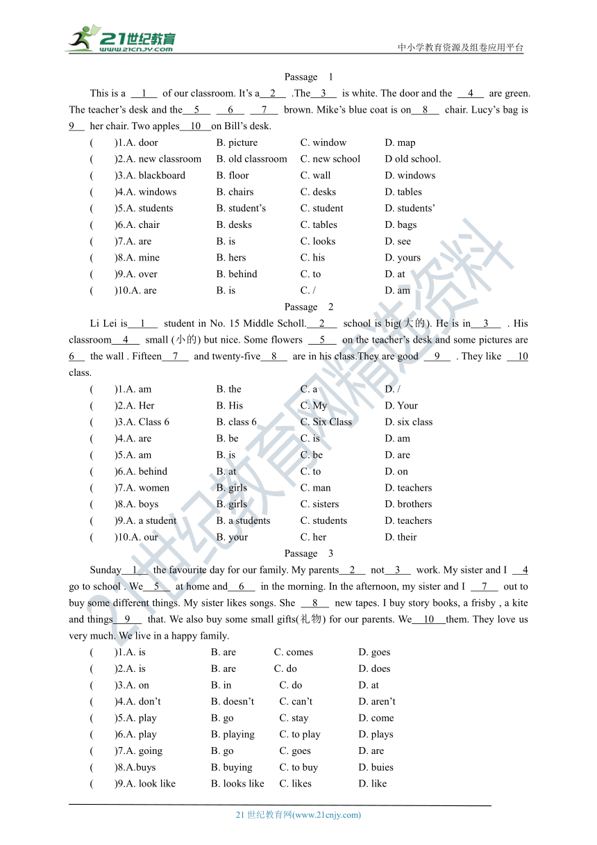 小升初英语通用版 完形填空9复习试卷（含答案及解析）