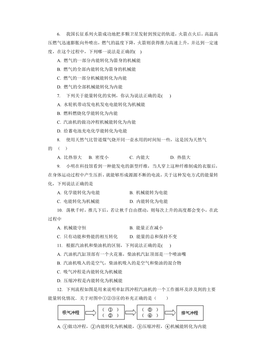 第十四章内能的利用单元测试卷2021—2022学年人教版九年级物理全一册（Word版有答案）