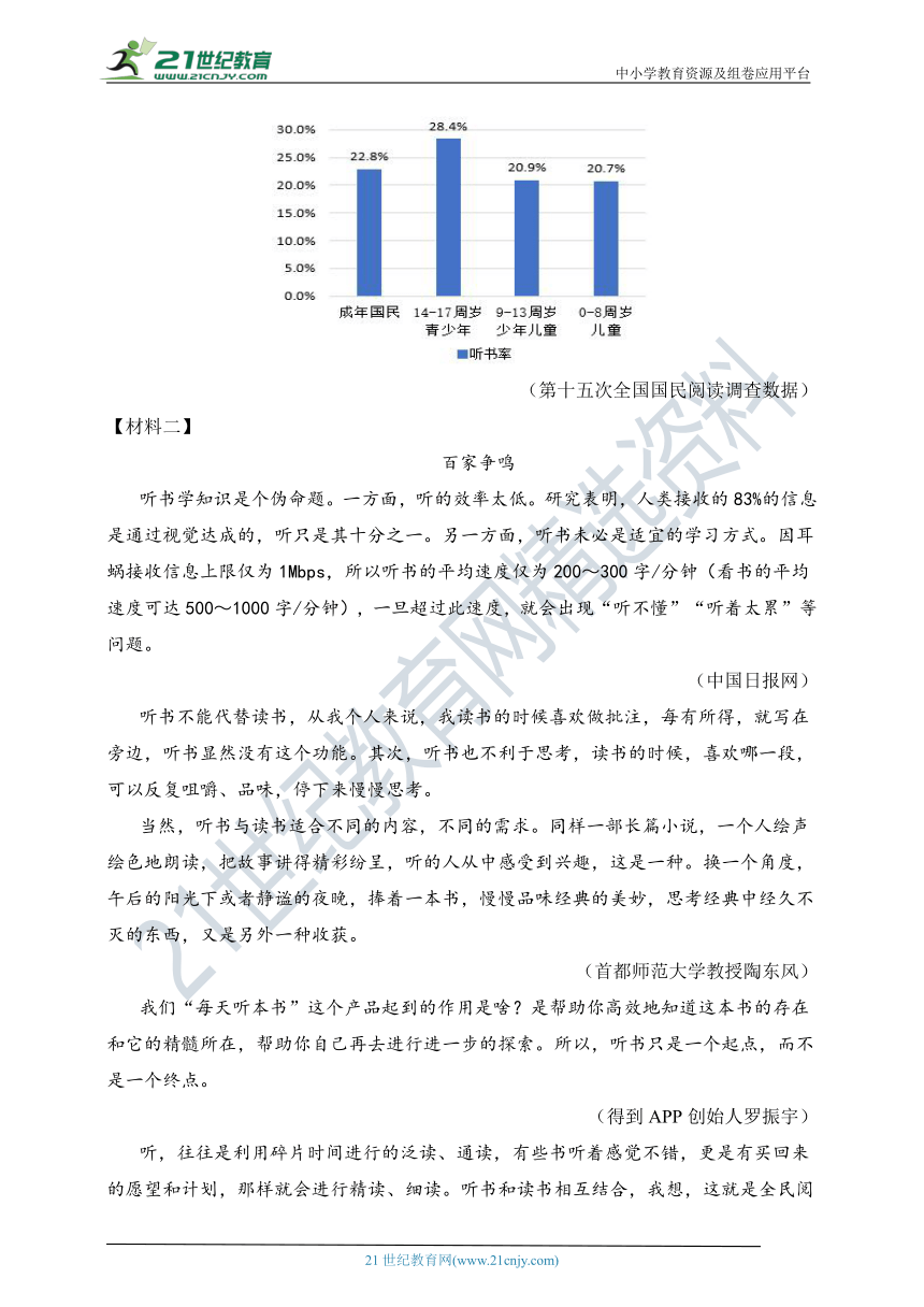 2022-2023学年度七上期末专项复习06 非连续文本阅读-及答案解析（浙江专用）