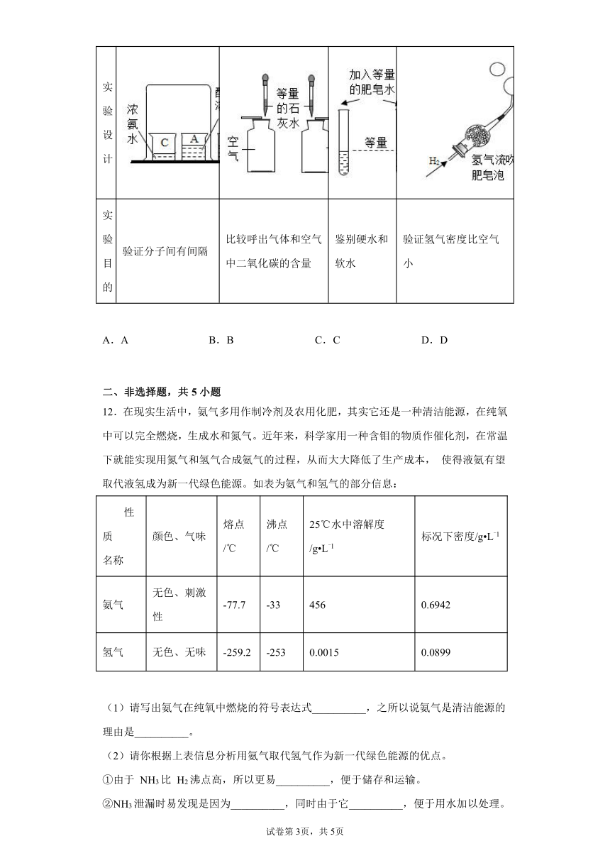 第五章燃料单元过关检测能力提升--2021-2022学年九年级化学科粤版（2012）上册（含解析）