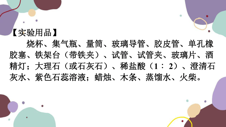 人教版九年级化学 第六单元 实验活动2 二氧化碳的实验室制取与性质课件(共17张PPT)