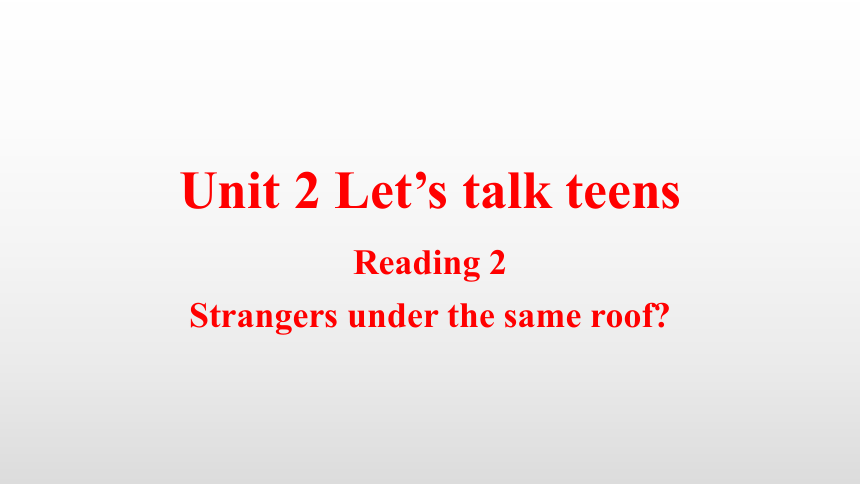 Unit 2 Let’s talk teens Reading_2 课件