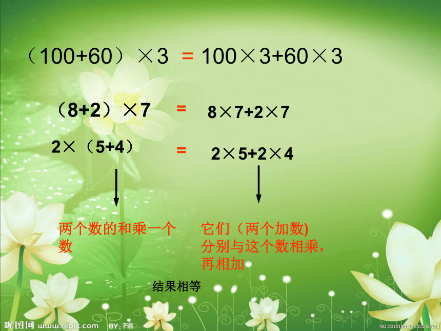 青岛版五四制数学四上 3.3乘法分配律 课件（14张ppt）