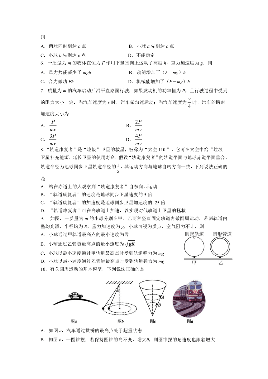 江苏省省外国语高中2020-2021学年高一下学期期中调研测试物理试题（Word版含答案）