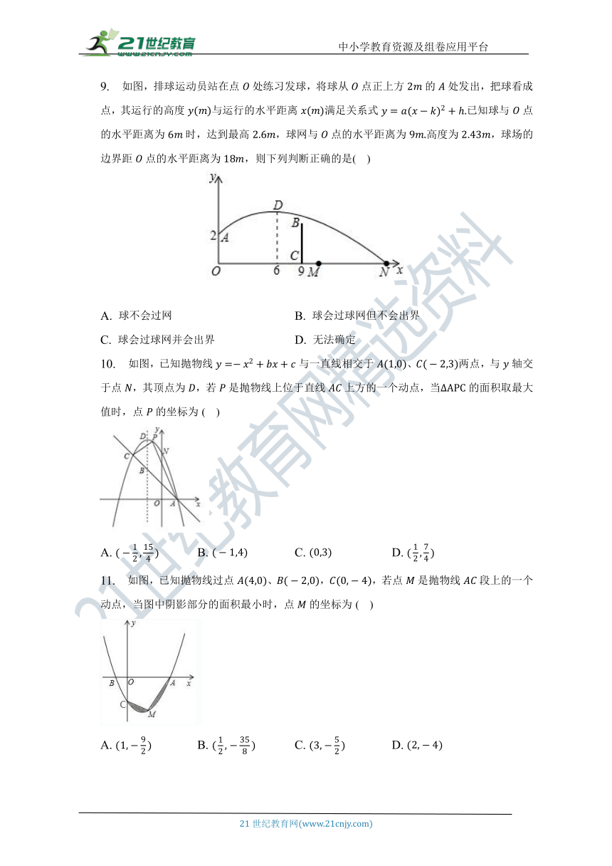 第二单元《二次函数》（困难）单元测试卷（含答案）