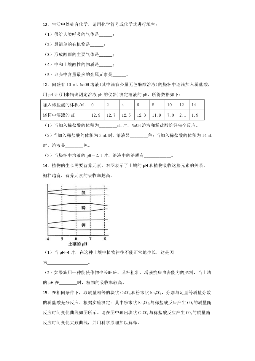 华师大版科学九年级上册 2.1 生活中的酸和碱 同步检测（含解析）