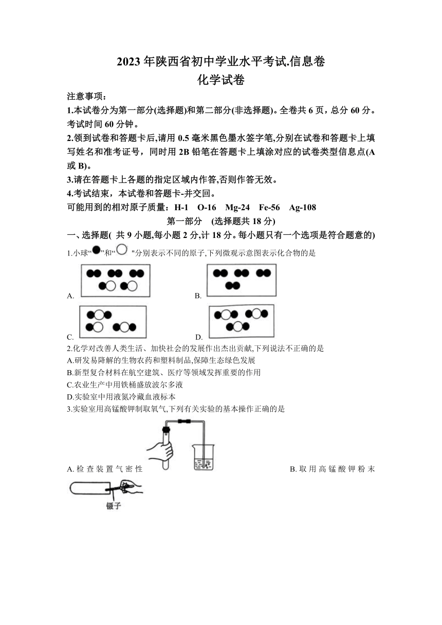 2023年陕西省咸阳市杨凌区初中学业水平化学信息卷B（含解析）