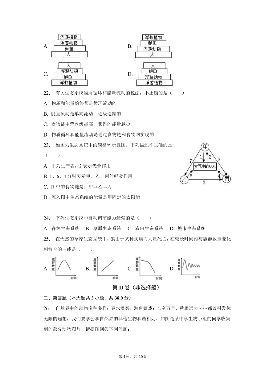 2022-2023学年安徽省亳州市涡阳县八年级（下）期中生物试卷（含解析）