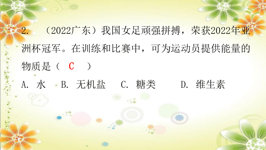 北师大版七年级生物下册 第8章 人体的营养 章节总结习题课件(共30张PPT)