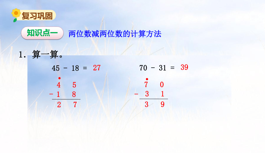 小学数学苏教版一年级下6.4两位数减两位数（退位）课件（35张PPT)