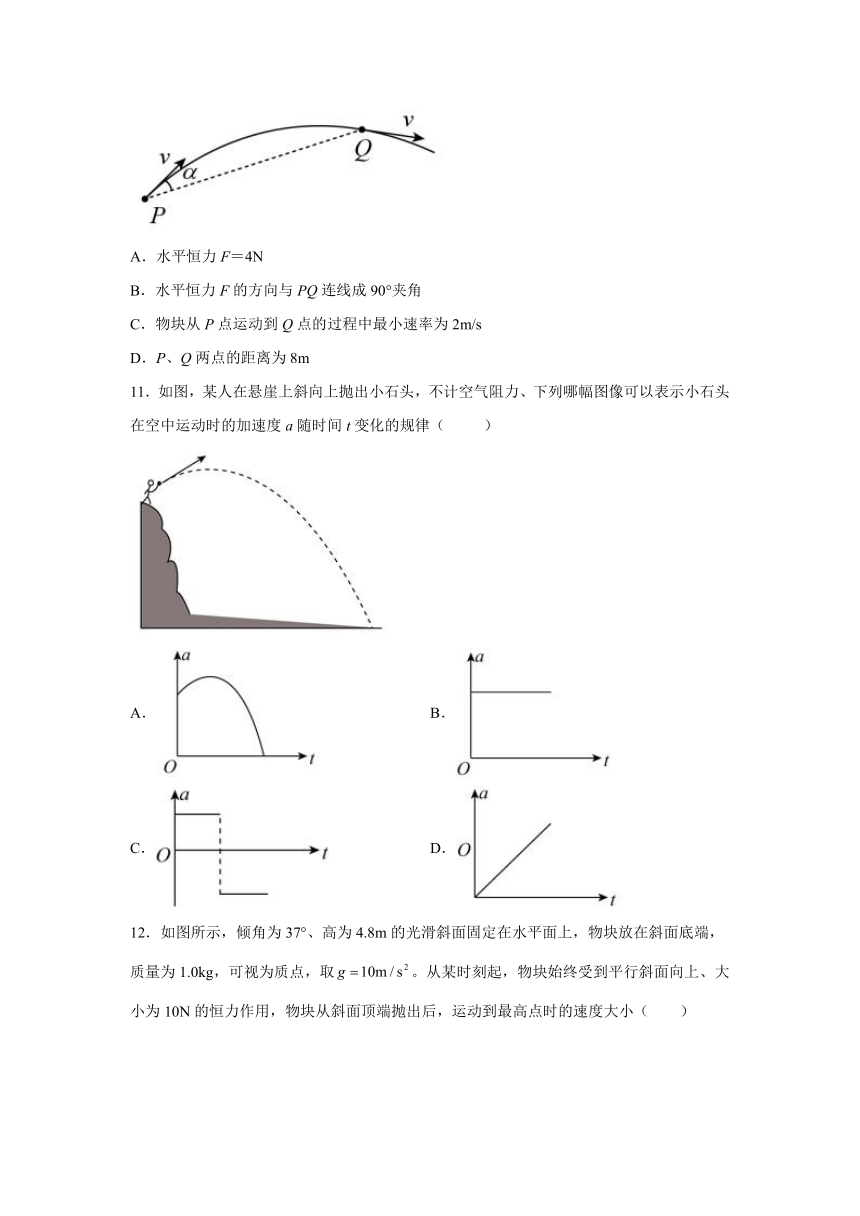 1.5斜抛运动 同步提升作业（Word版含答案）