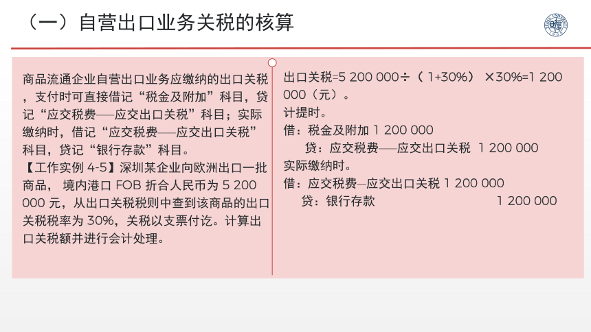 4.3出口货物关税的核算 课件(共24张PPT)- 《税务会计》同步教学（人邮版）