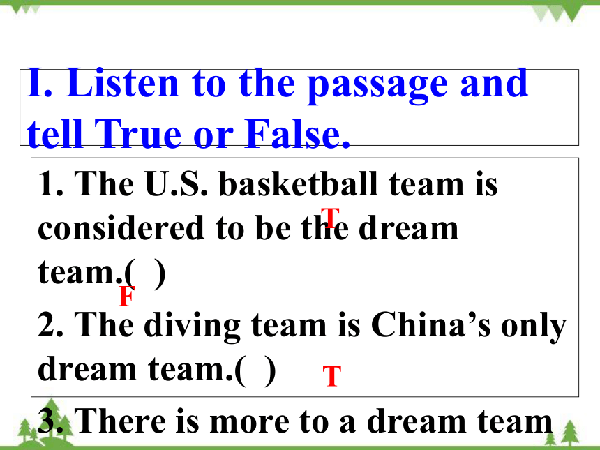 冀教版Unit 6 Be a Champion!Lesson 35 The Dream Team课件（20张）