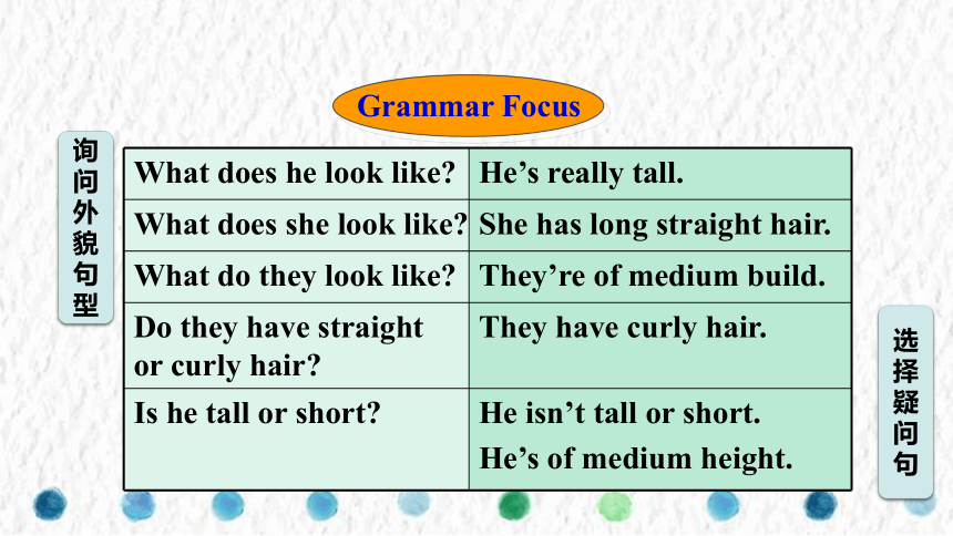 七下Unit 9 What does he look like? Section A  Grammar-3d 课件 (共19张PPT)