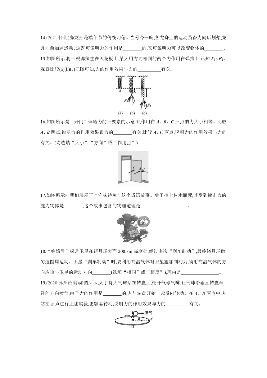 粤沪版物理八年级下册课课练：6.1　怎样认识力（含答案）