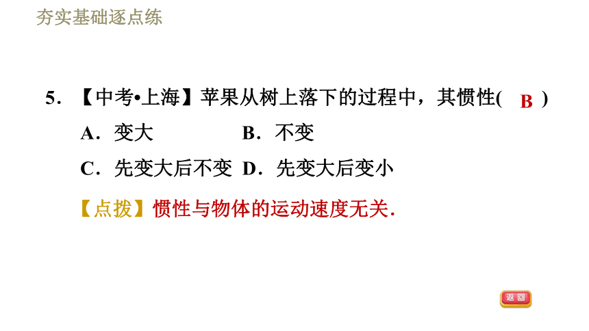 苏科版八年级下册物理习题课件 第9章 9.2.2惯　性（37张）