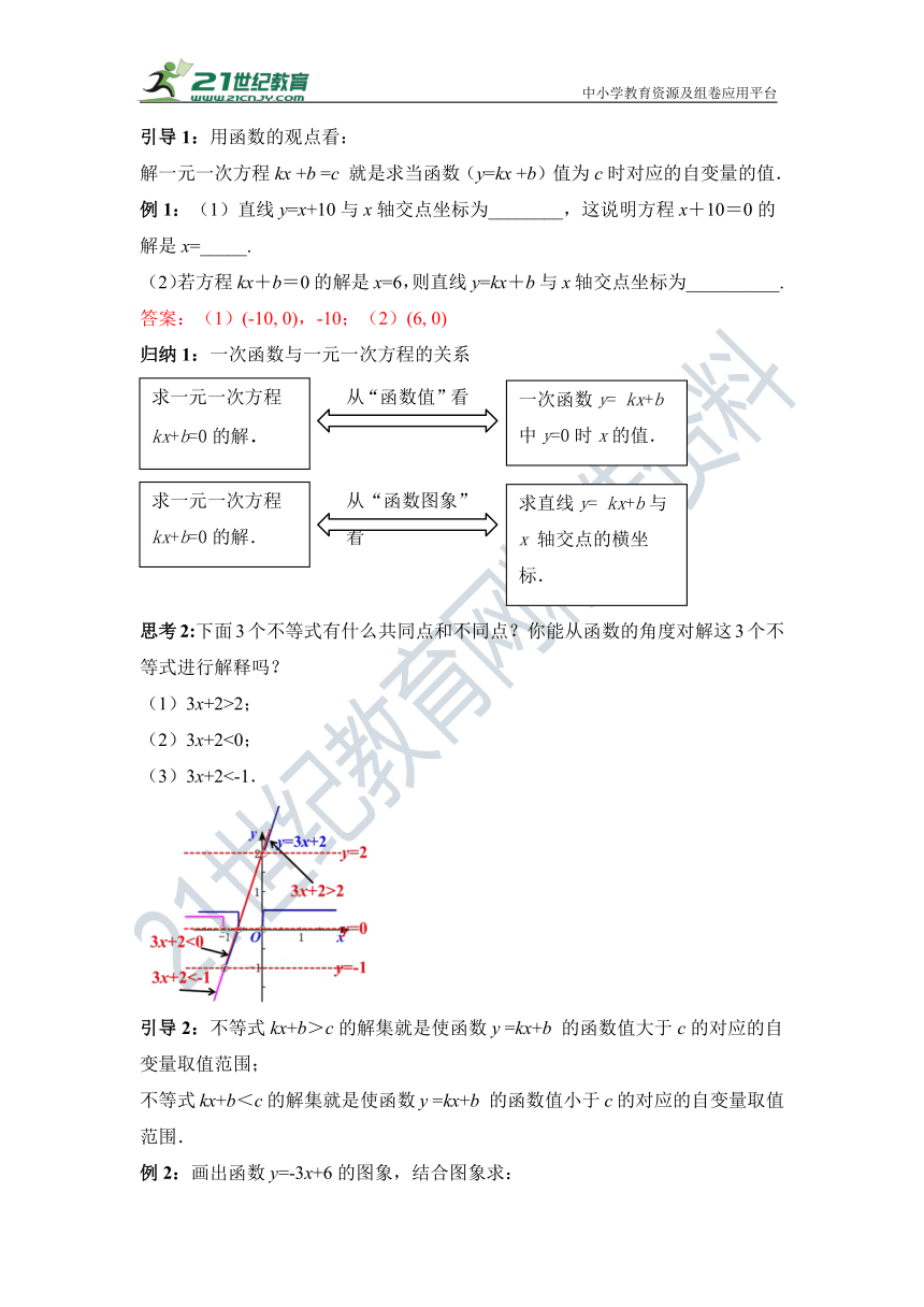 19.2.3 一次函数与方程、不等式 课时 1  教案