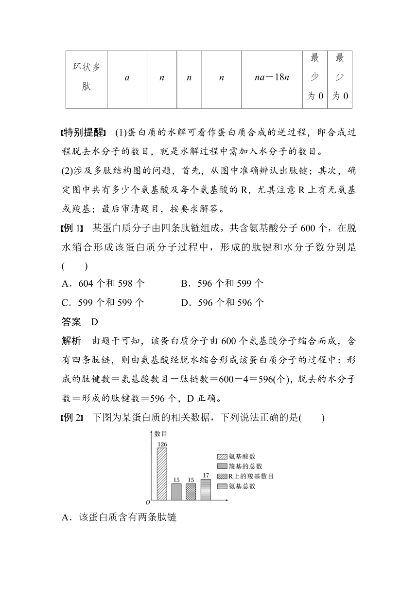 2022-2023学年苏教版2019高中生物必修1 第一章 第三节 微专题一　与蛋白质的合成和水解过程相关的计算（学案+跟踪练 word版含解析）