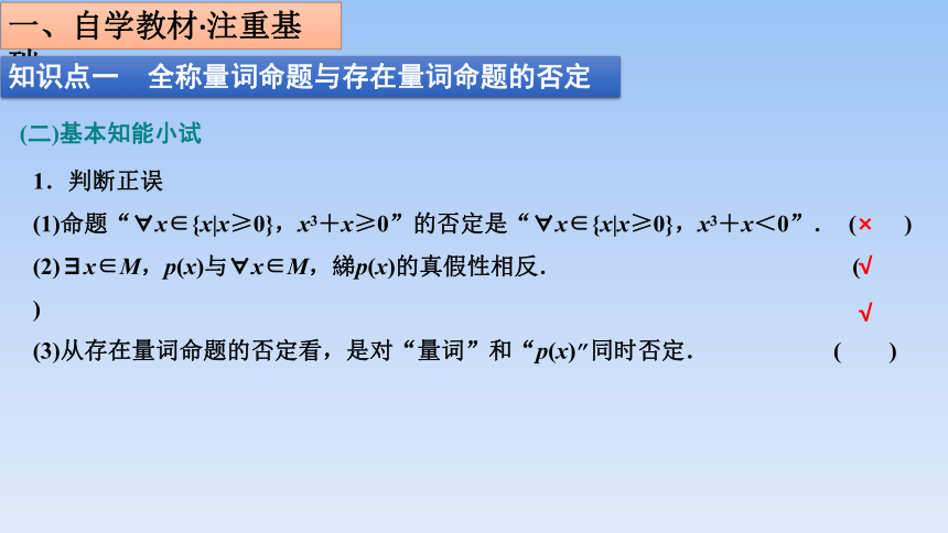 人教B版（2019）高中数学必修第一册 1.2.2 全称量词命题与存在量词命题的否定 课件（共19张PPT）