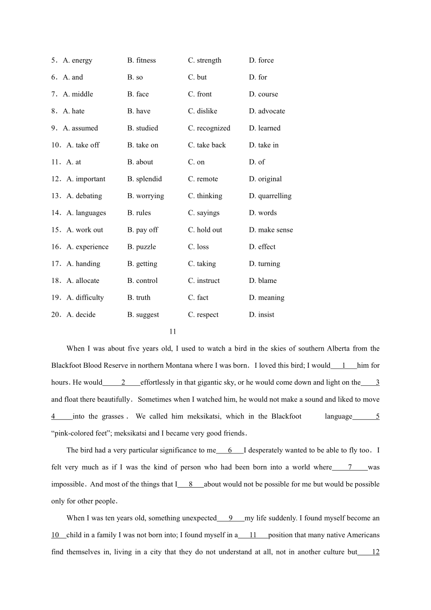 高考英语二轮复习：完形专练10-12（含答案）