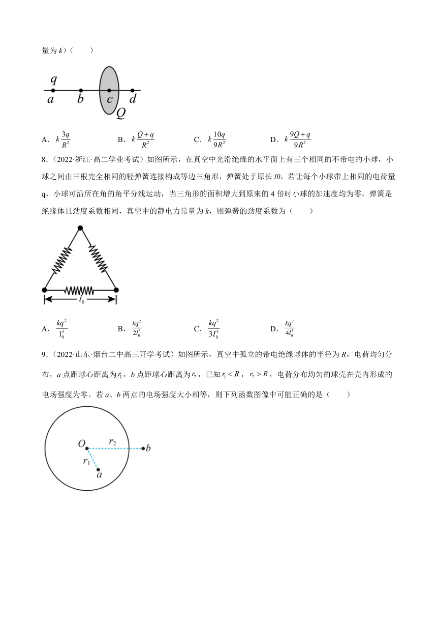 第1章 静电力与电场场强 单元综合测试卷（word版含答案）