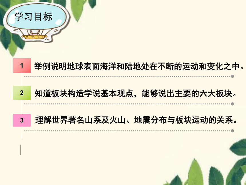 粤教版地理七年级上册 3.2 海洋与陆地的变迁 课件(共28张PPT)