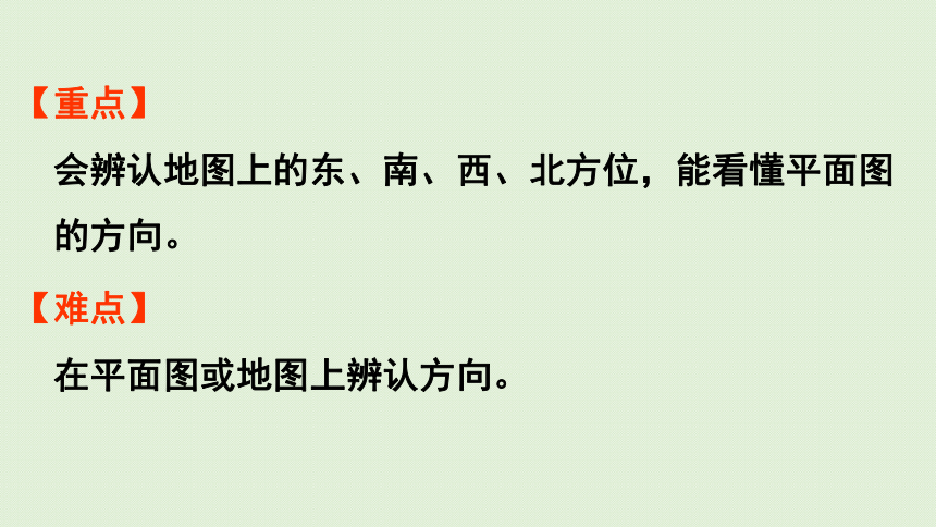 2021-2022学年 人教版数学三年级下册1.2在平面图上辨认东、南、西、北课件(共33张PPT)