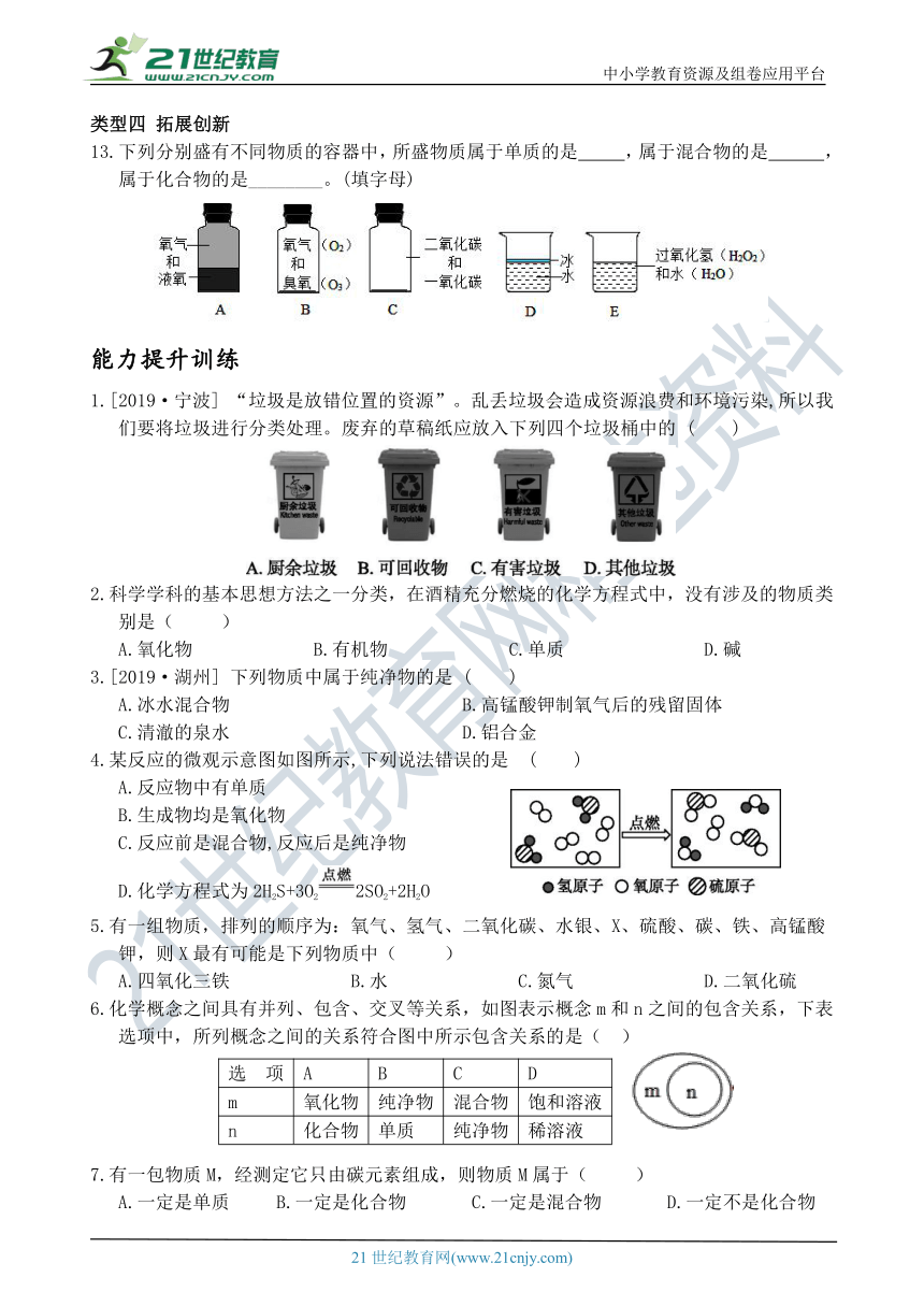 考试这样考--第4节 物质的分类 同步练习（含答案）