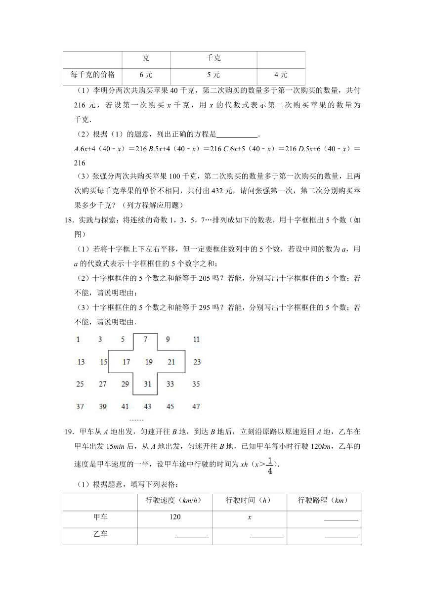 2021-2022学年鲁教版（五四制）六年级数学上册4.3一元一次方程的应用 自主达标测评（word版含解析）