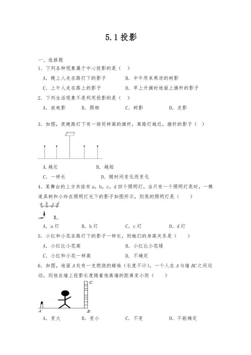 5.1投影试题（含答案） 北师大版九年级数学上册