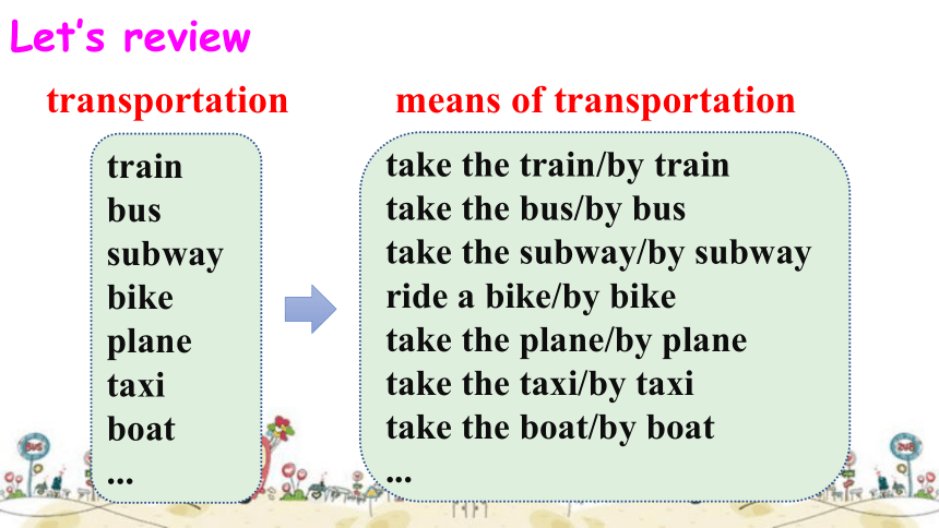 七下 Unit 3 How do you get to school? 单元复习课件（29张PPT）