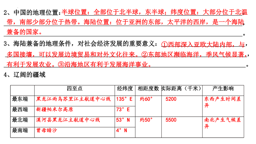 地理八年级上册听背手册课件（共41张PPT）