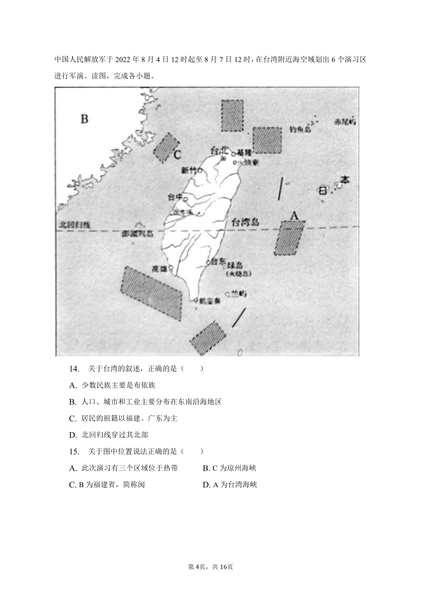 2023年吉林省长春市南关区五校中考地理一模试卷（含解析）