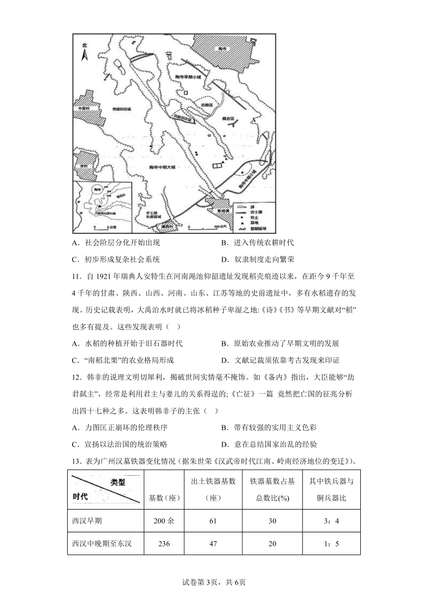 纲要（上）第一单元从中华文明起源到秦汉统一多民族封建国家的建立与巩固综合测试卷（含答案）