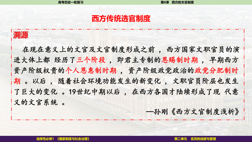 2023届高考一轮复习选择性必修1第6课 西方的文官制度课件(共45张PPT)