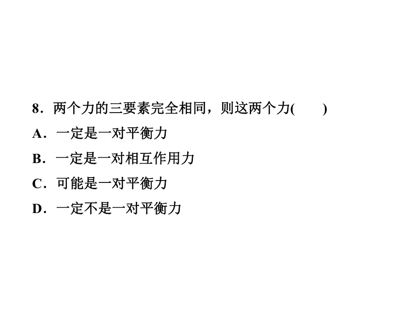 2020-2021学年八年级物理沪科版全一册 第七章 专训：力的平衡 课件(34张PPT)