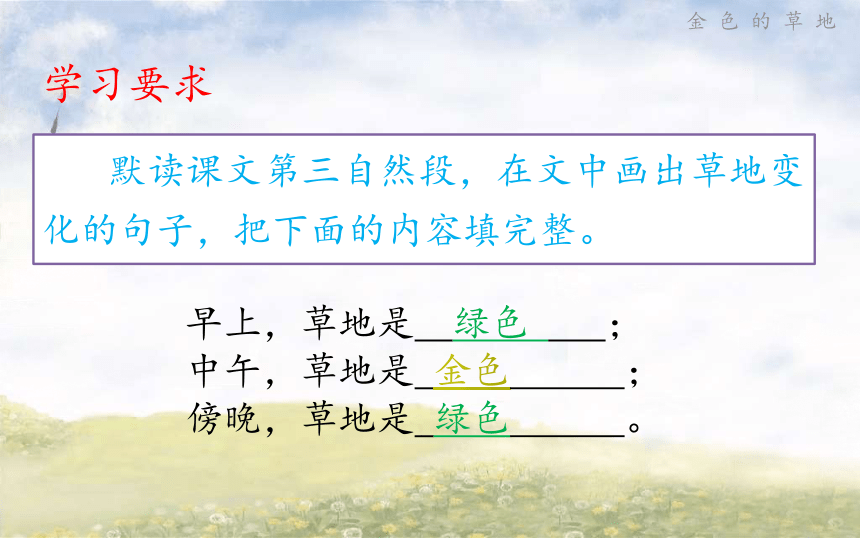 16金色的草地 第二课时（课件）(共22张PPT)