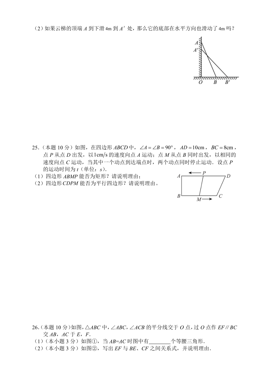 湖南省张家界市永定区2023-2024学年八年级下学期期中考试数学试题（含答案）
