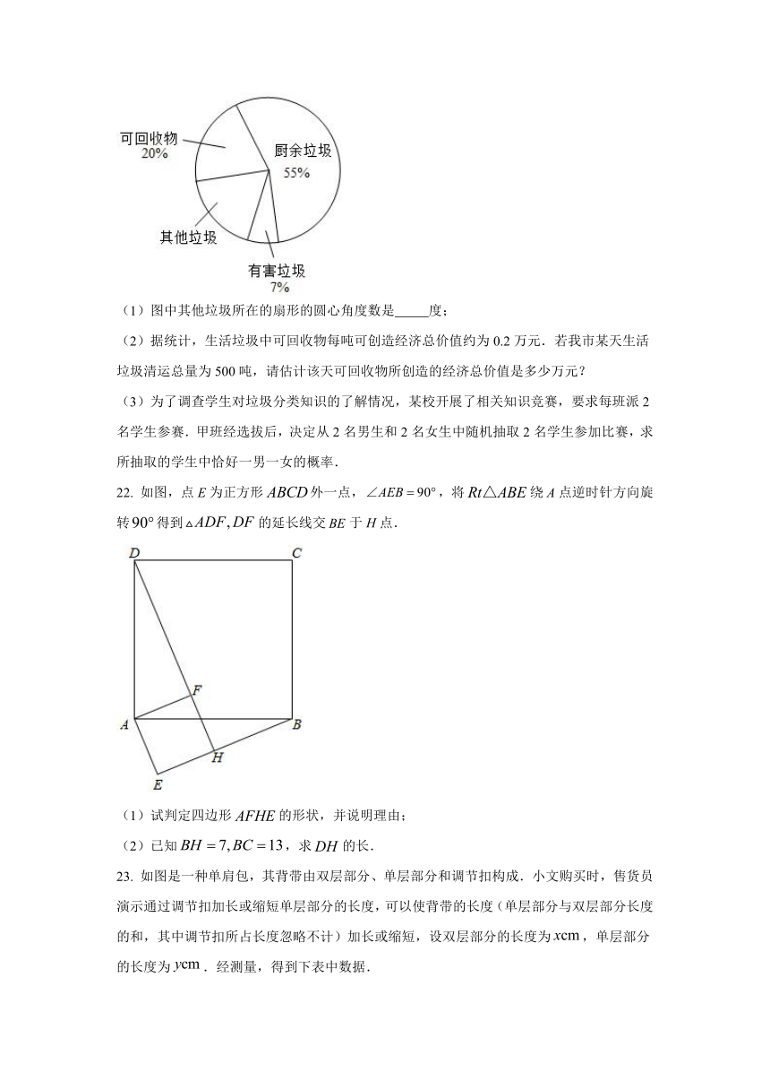 2021年湖南省衡阳市中考数学真题试卷（含答案解析）