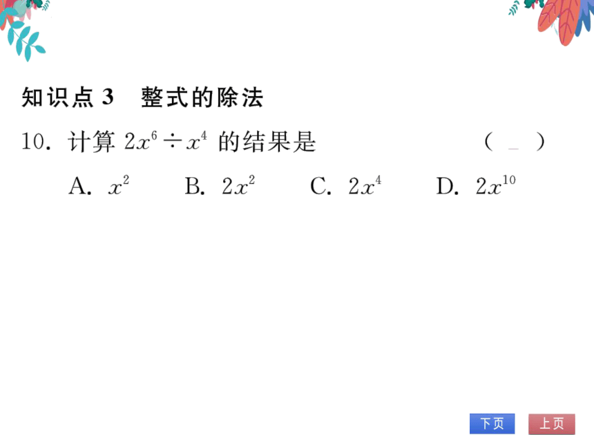 14.1.4第4课时整式的除法　习题课件