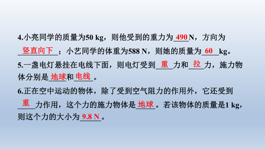 6.3　重力 习题课件(共31张PPT) 2023-2024学年沪粤版物理八年级下册